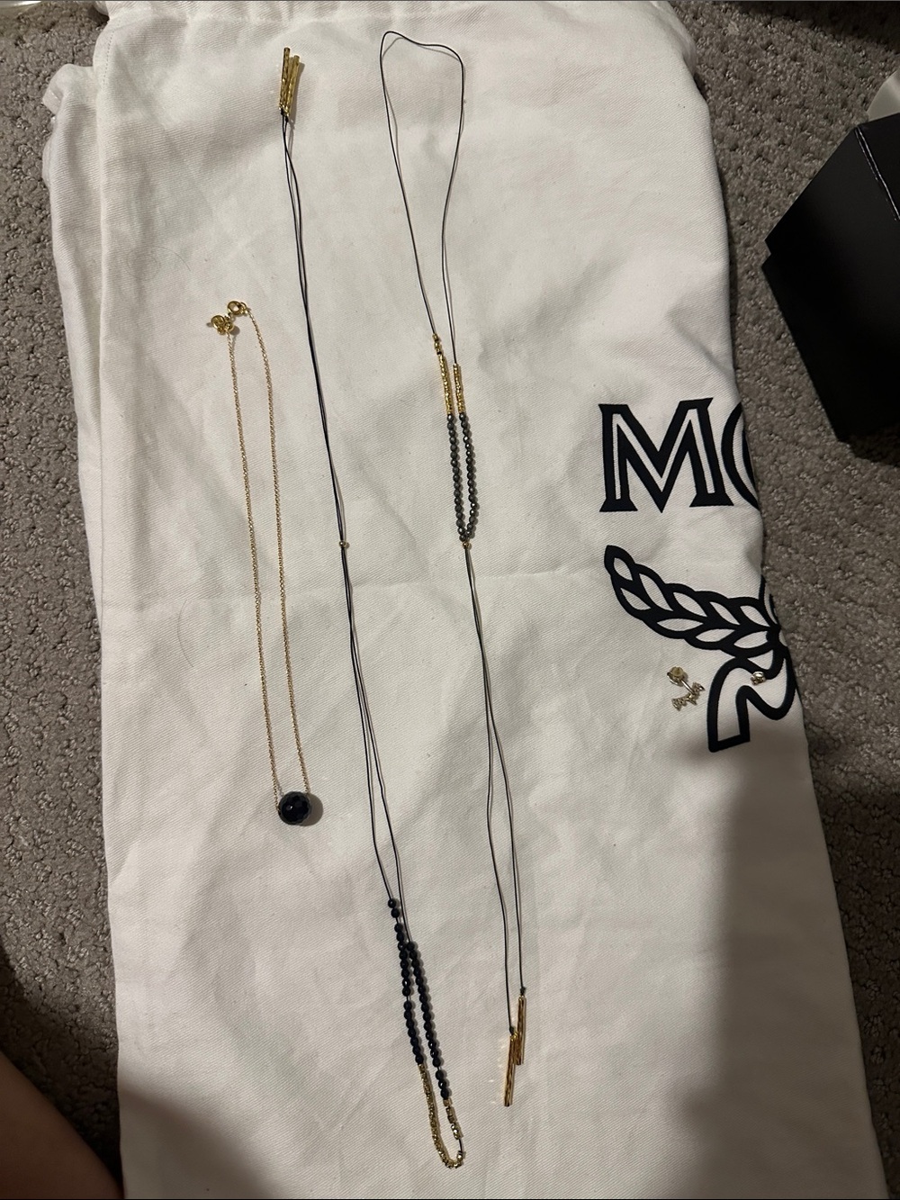 Gorjana Gold and Black Layered adjustable 3 Necklaces BUNDLE